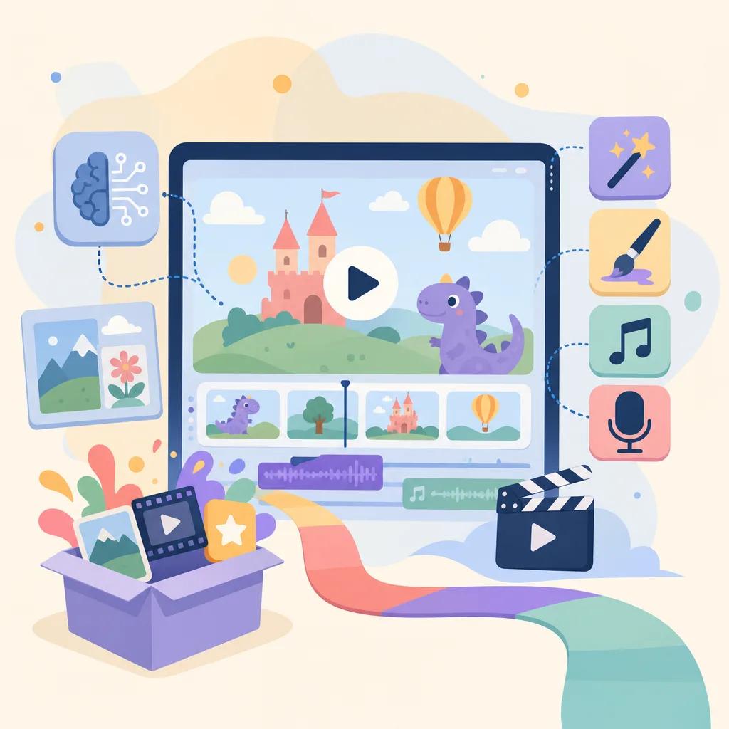 Illustration related to ai tools for creating kids videos
