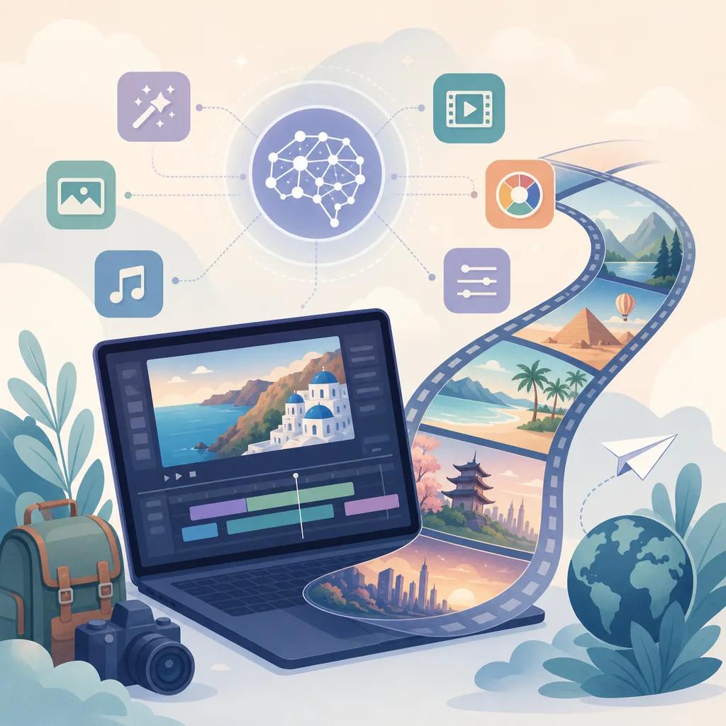 Illustration related to ai tools for creating travel videos