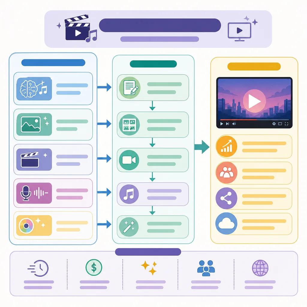 Diagram explaining ai tools for music video production