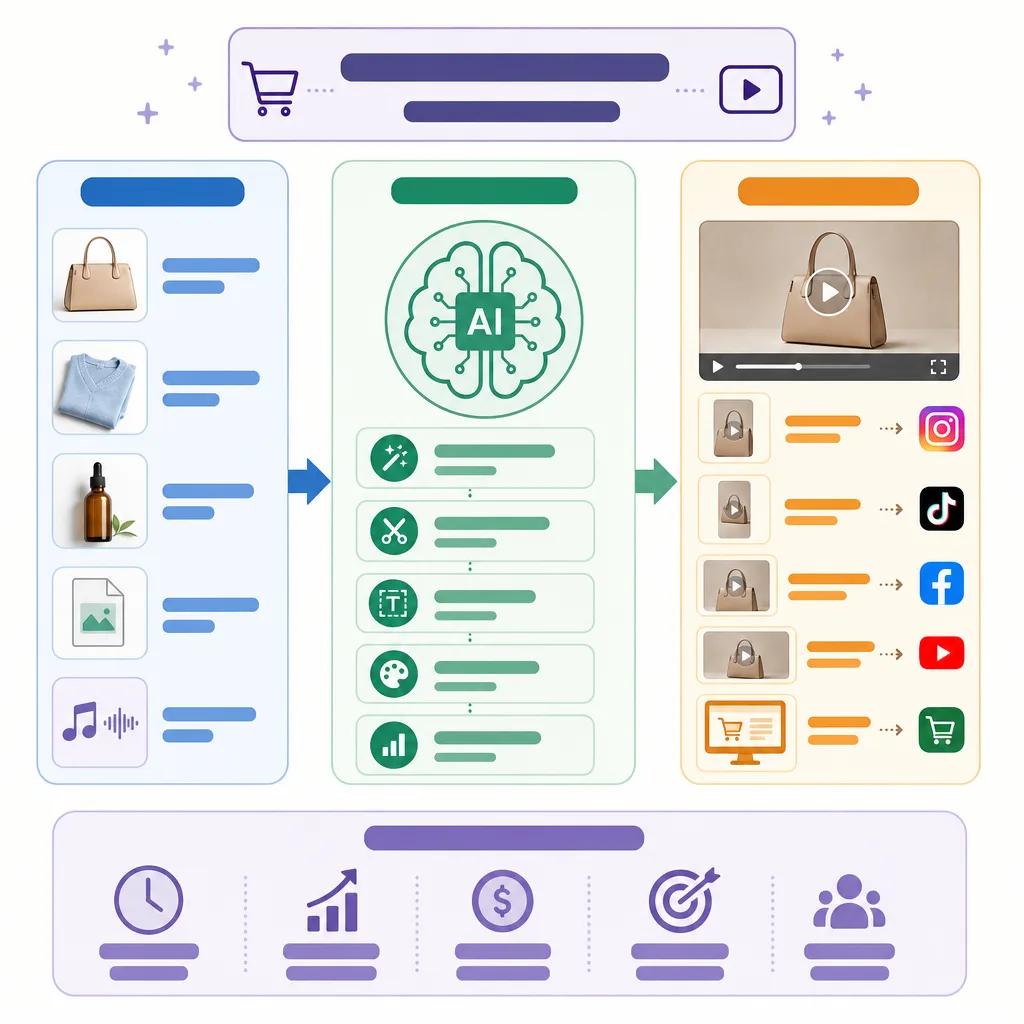Diagram explaining ai video editing for e-commerce brands