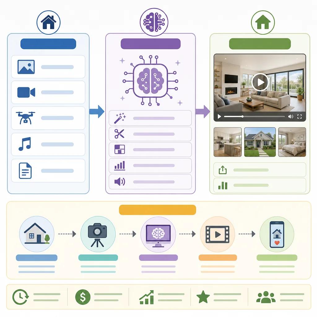 Diagram explaining ai video editing for real estate listings