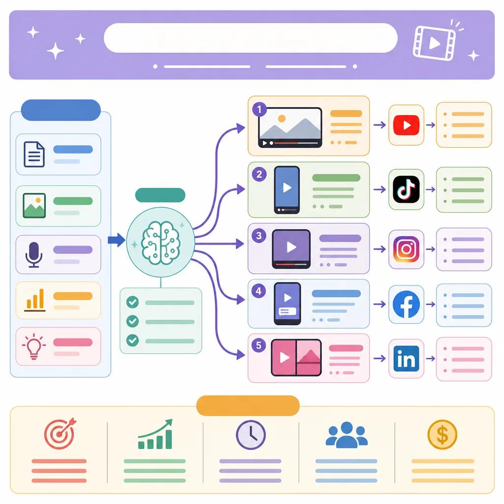Diagram explaining ai video formats for social media marketing