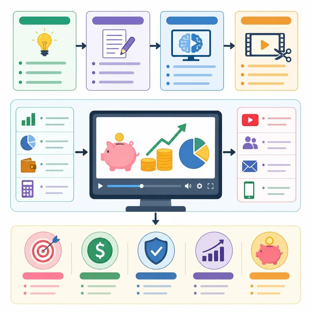 Diagram explaining ai video generation for personal finance tips