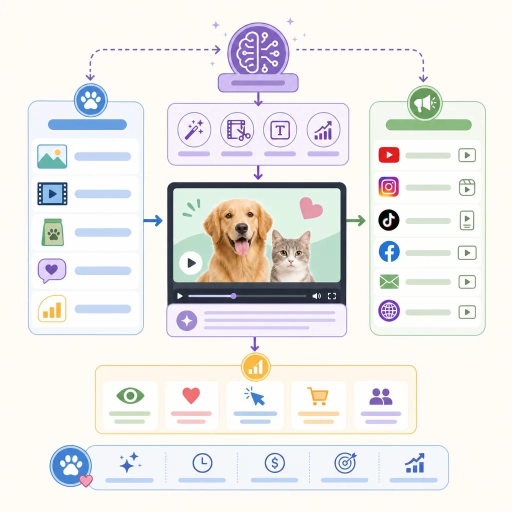 Diagram explaining ai video marketing for pet brands
