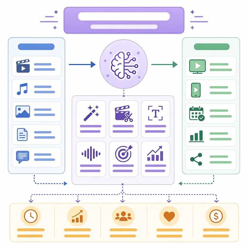 Diagram explaining ai video solutions for fitness influencers