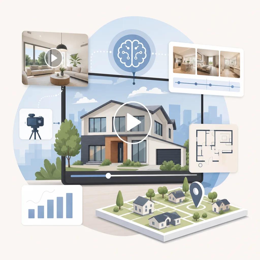 Illustration related to ai video solutions for real estate agents