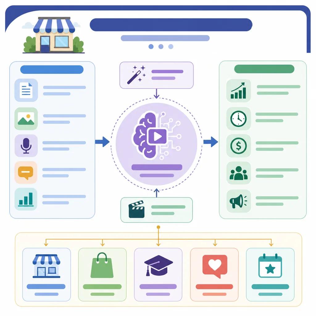 Diagram explaining ai video solutions for small businesses