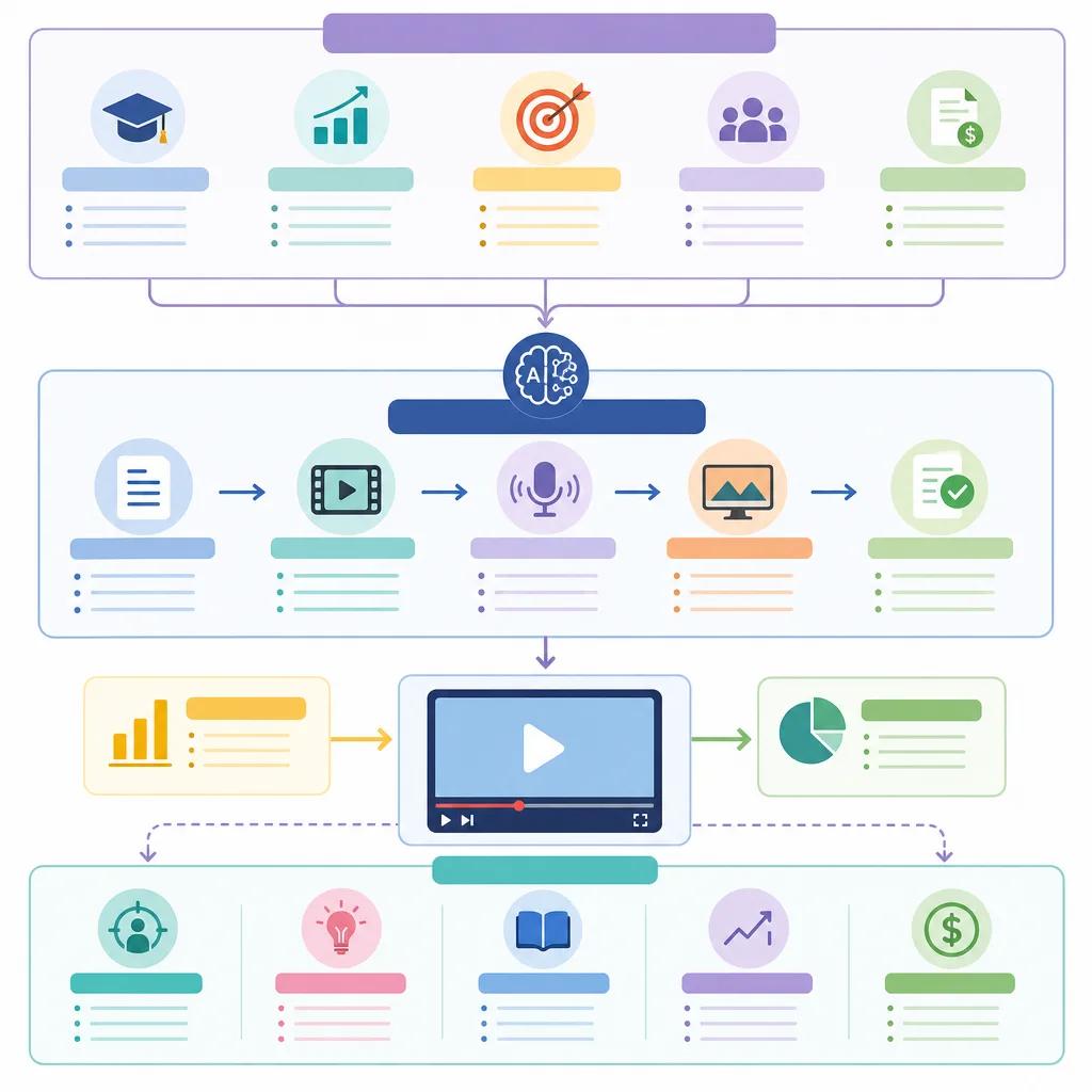 Diagram explaining ai video strategies for financial education