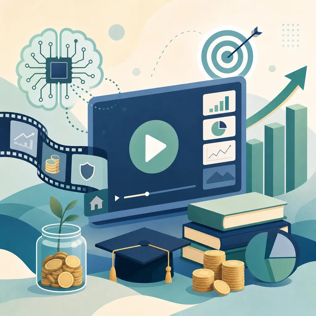 Illustration related to ai video strategies for financial education