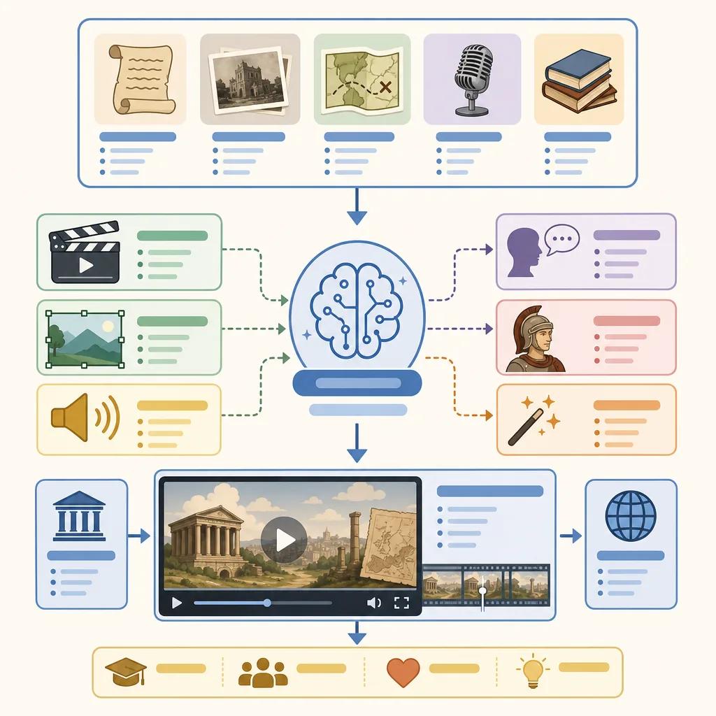 Diagram explaining ai video tools for historical storytelling