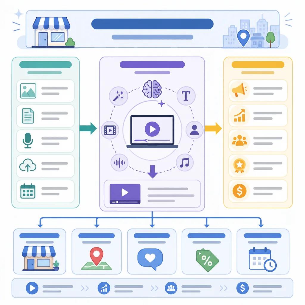 Diagram explaining ai video tools for local businesses