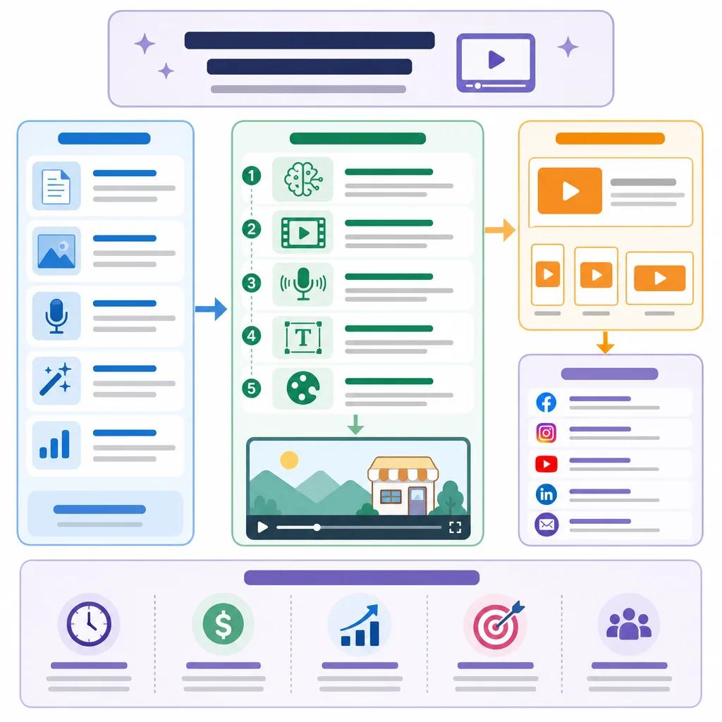 Diagram explaining ai video tools for small business advertising