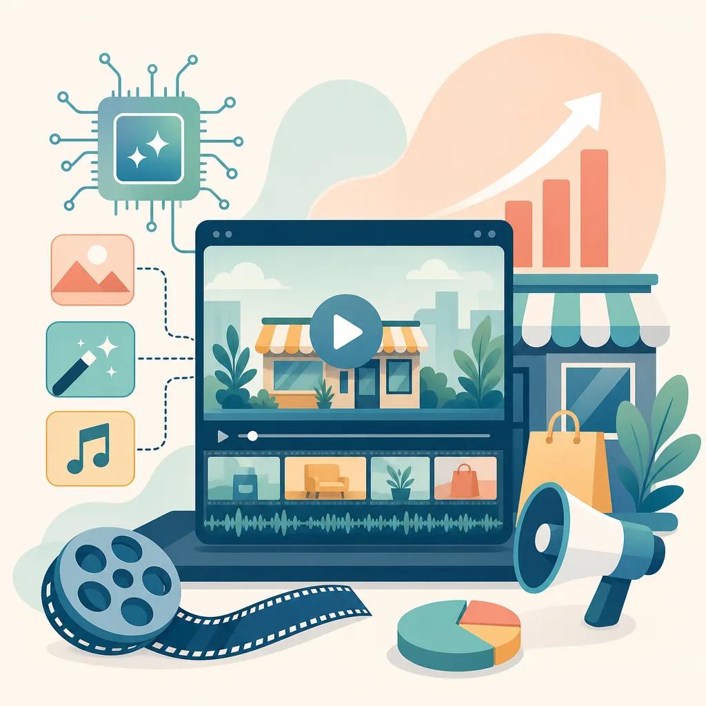 Illustration related to ai video tools for small business advertising