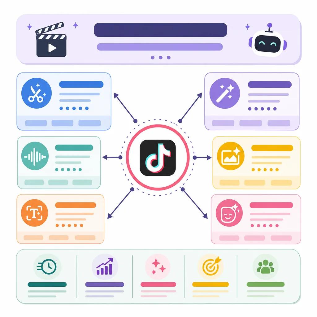 Diagram explaining best ai editing tools for tiktok videos