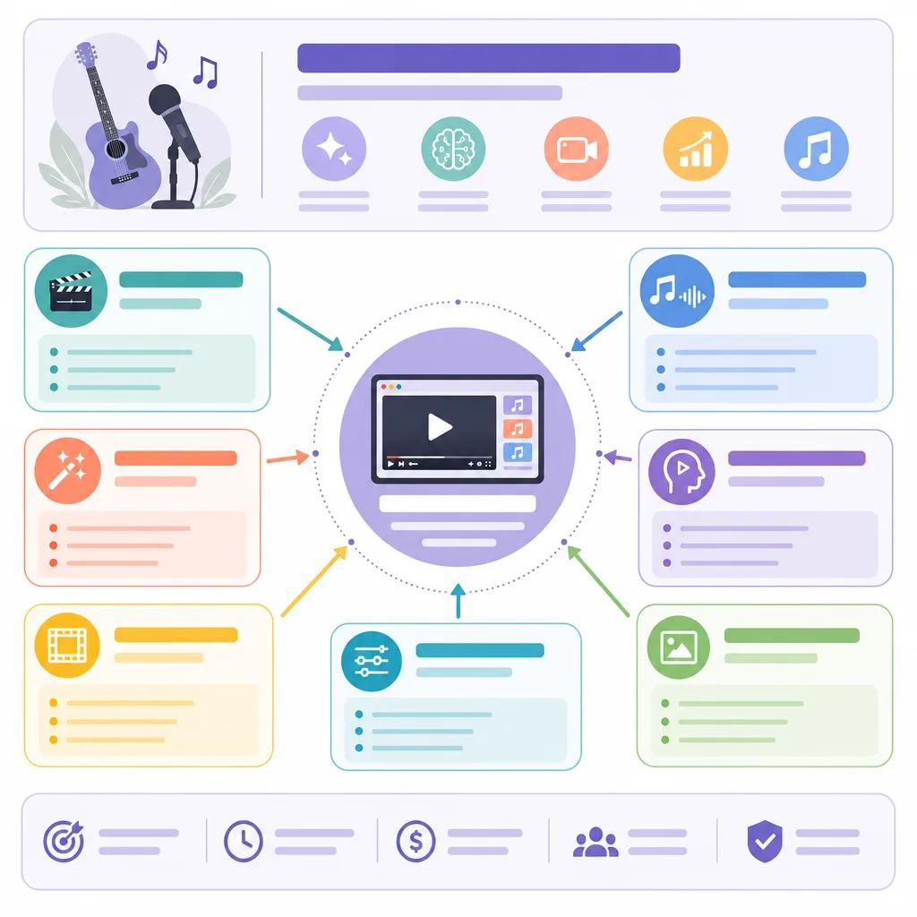 Diagram explaining best ai video tools for musicians