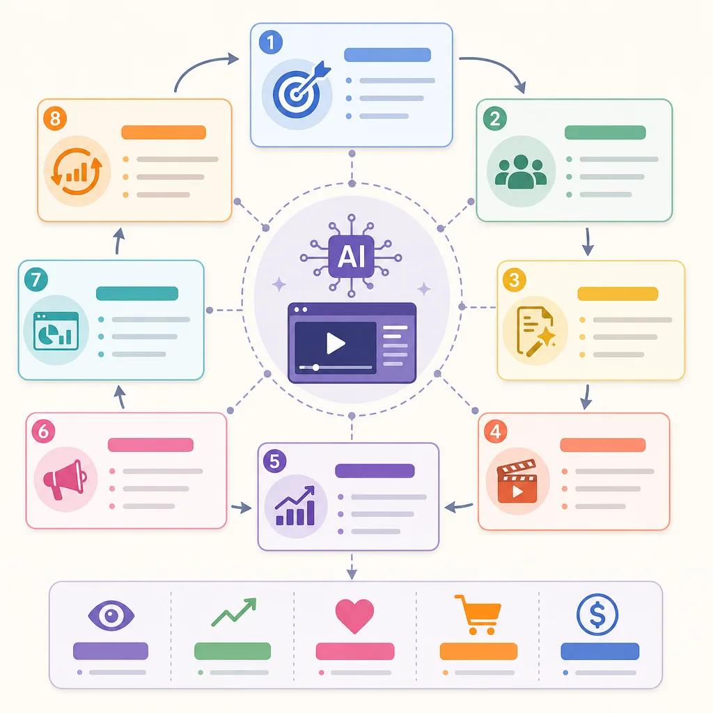 Diagram explaining best practices for ai-driven video marketing