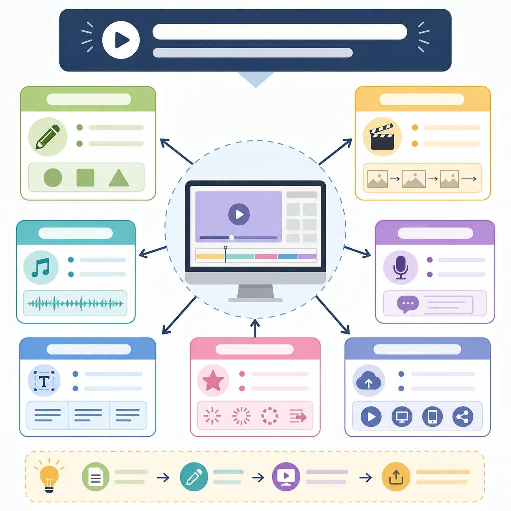 Diagram explaining best tools for creating explainer videos