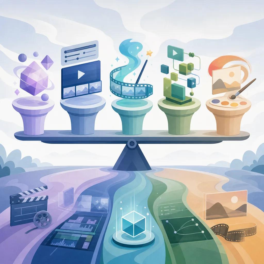 Illustration related to comparison of ai video creation tools in 2026