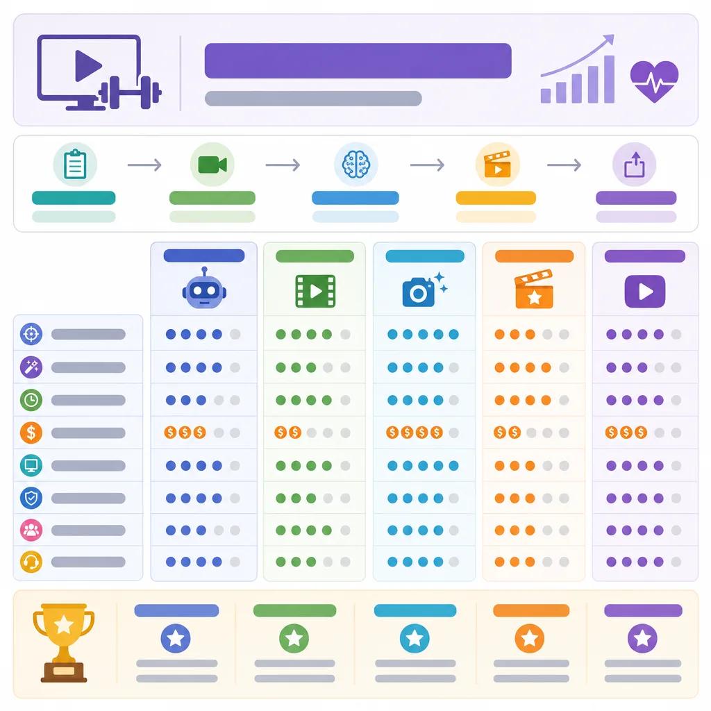 Diagram explaining comparison of ai video tools for fitness