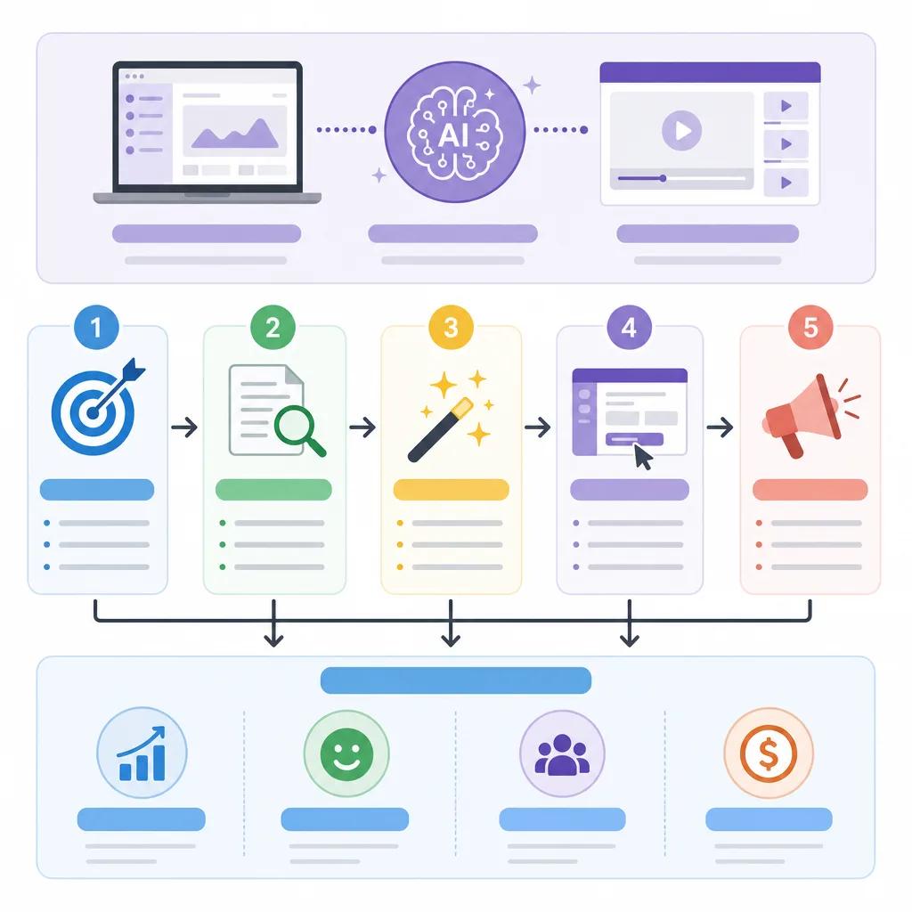 Diagram explaining creating engaging product demos with ai