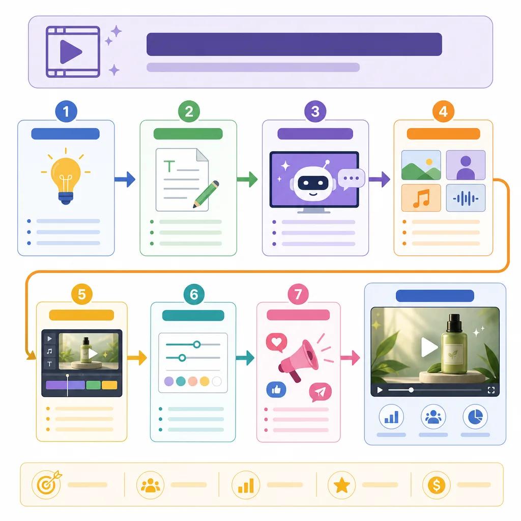 Diagram explaining creating professional ads with ai videos