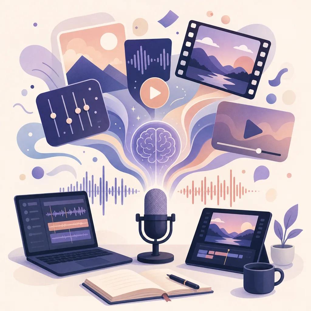 Illustration related to how to create dynamic podcasts with ai videos