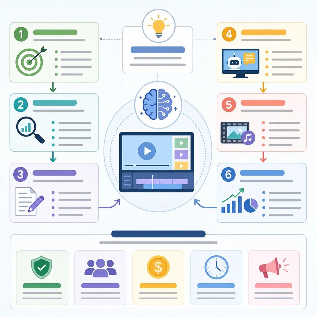 Diagram explaining financial tips video content ai