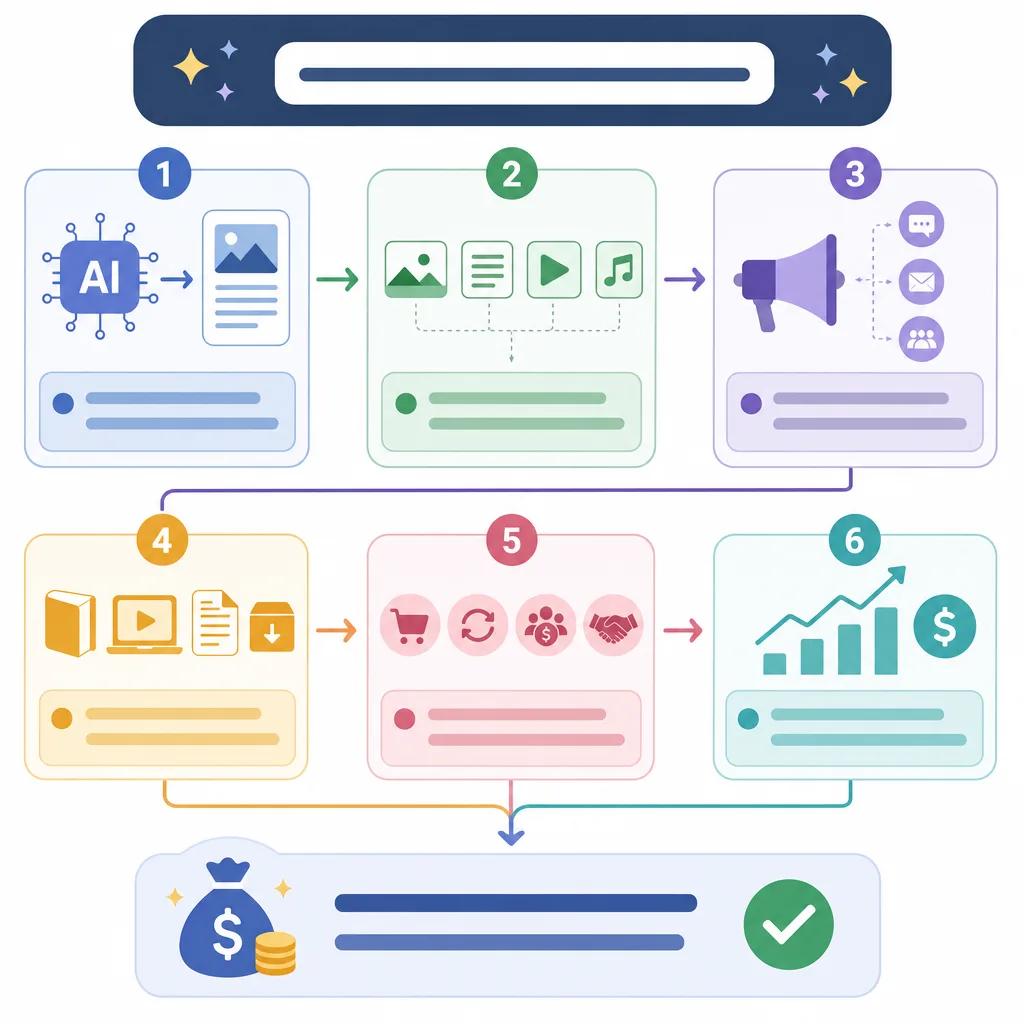 Diagram explaining how to monetize AI-generated content