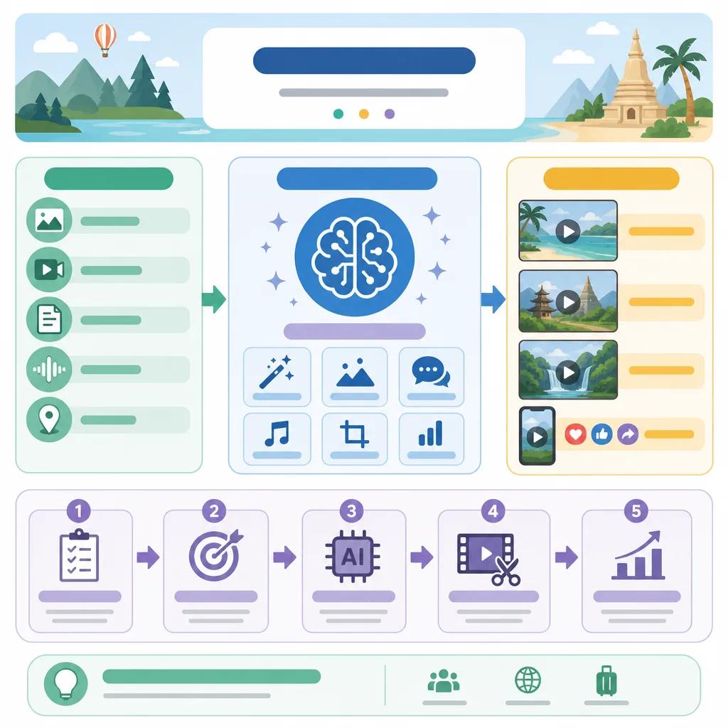 Diagram explaining how to leverage ai in tourism videos