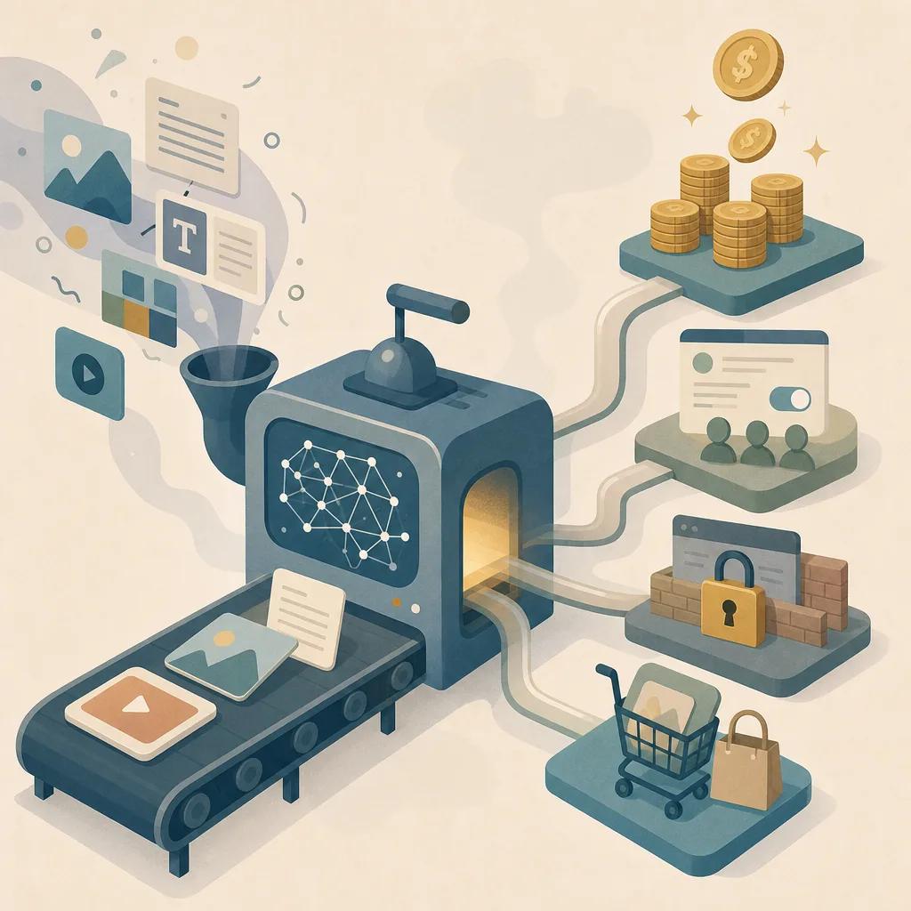 Illustration related to monetization tactics for ai-generated content