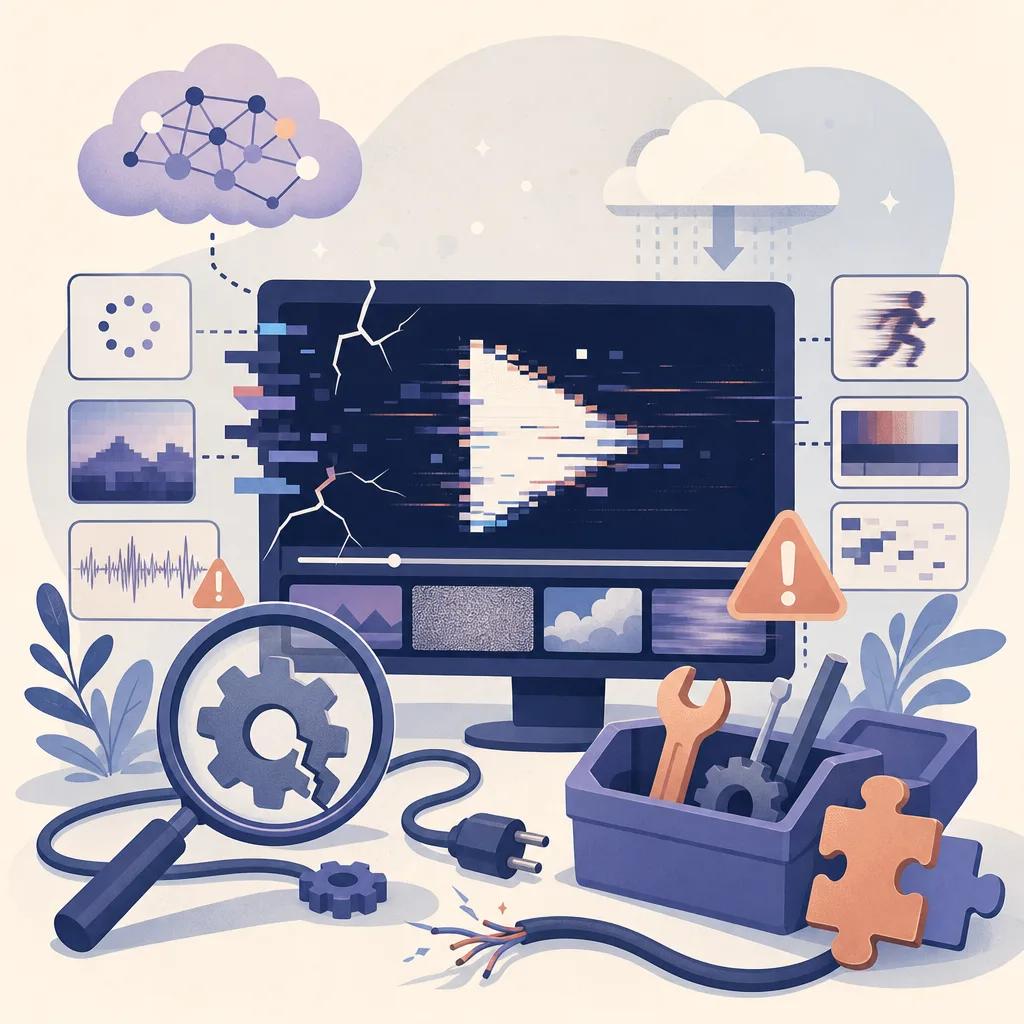 Illustration related to troubleshooting common ai video production problems