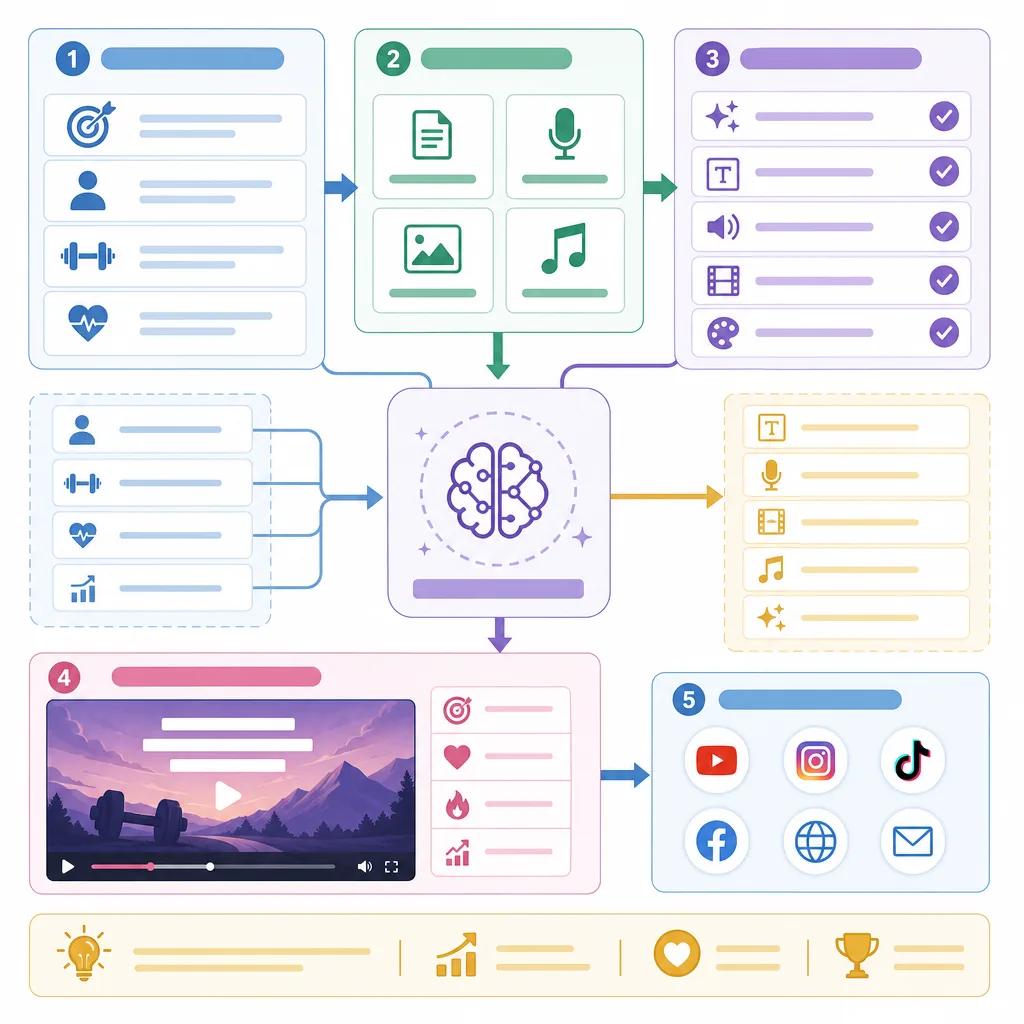 Diagram explaining using ai for fitness motivation videos