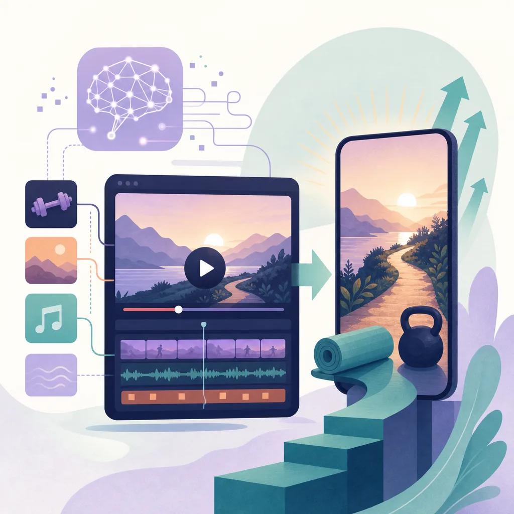 Illustration related to using ai for fitness motivation videos