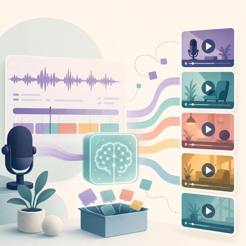 Illustration related to using ai for podcast video clips
