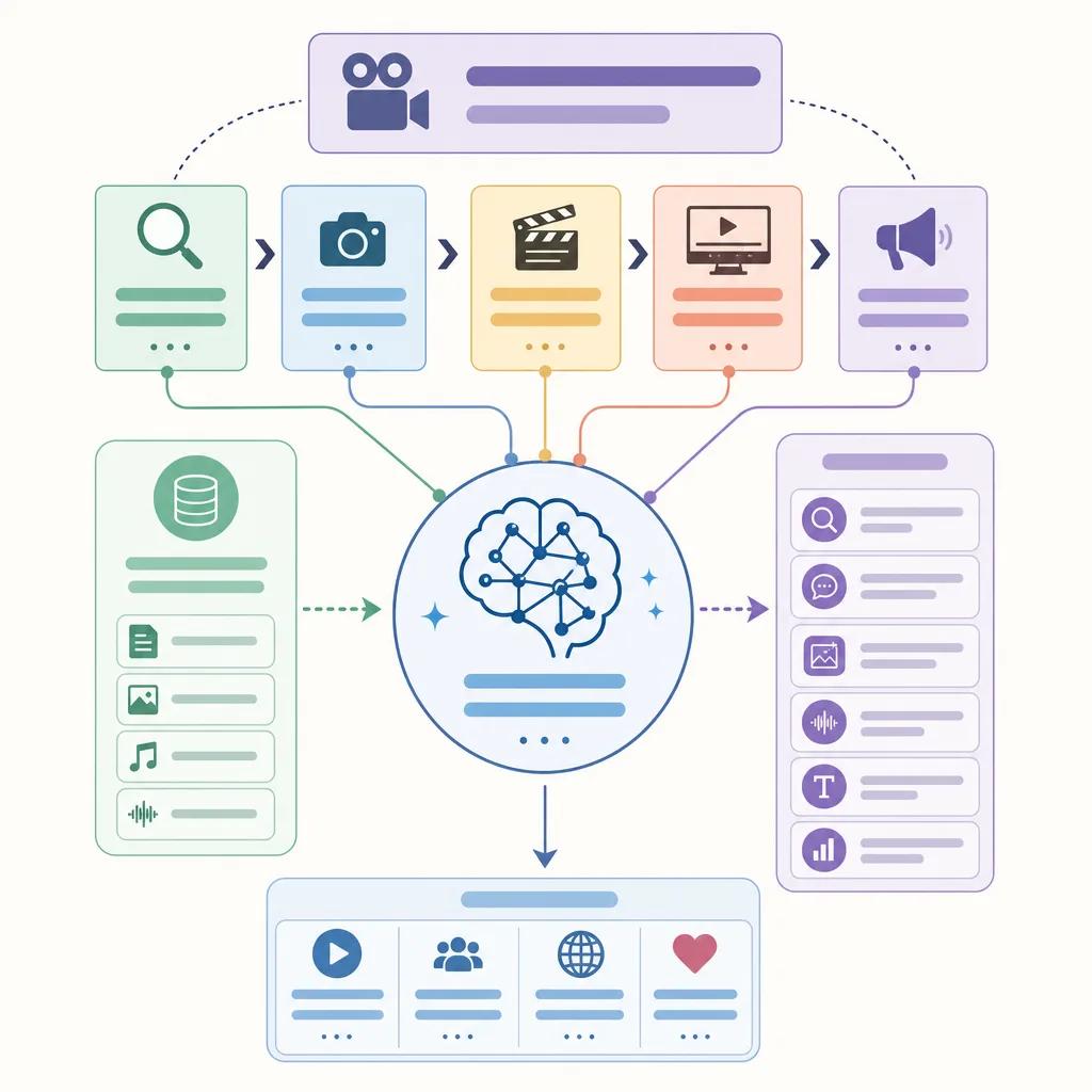 Diagram explaining ai technology in documentary filmmaking