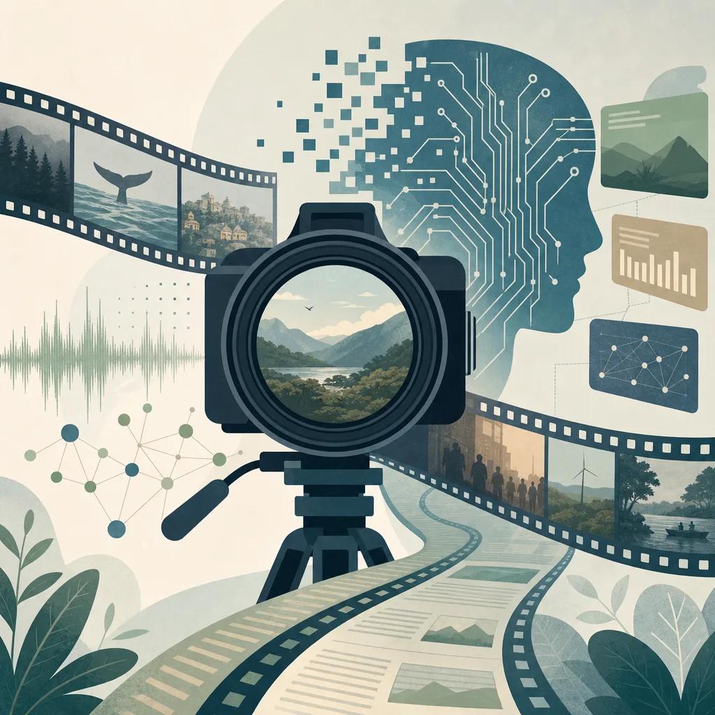 Illustration related to ai technology in documentary filmmaking