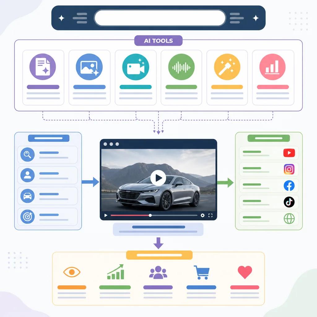 Diagram explaining ai tools for automotive marketing videos
