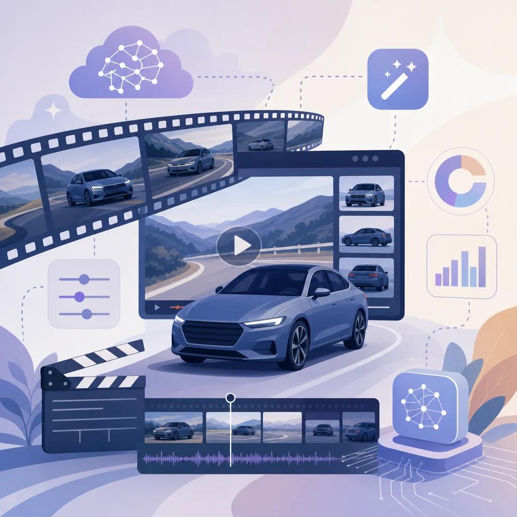 Illustration related to ai tools for automotive video marketing