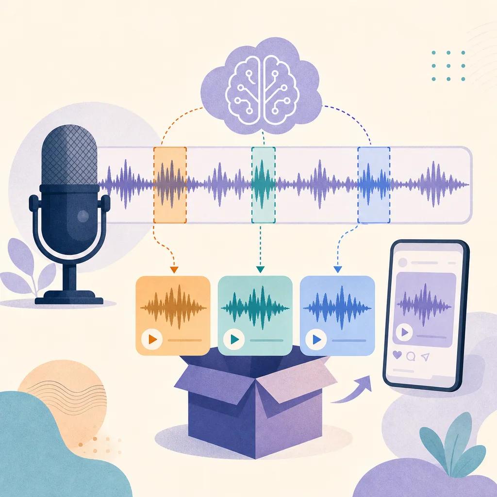 Illustration related to AI tools for creating podcast clips