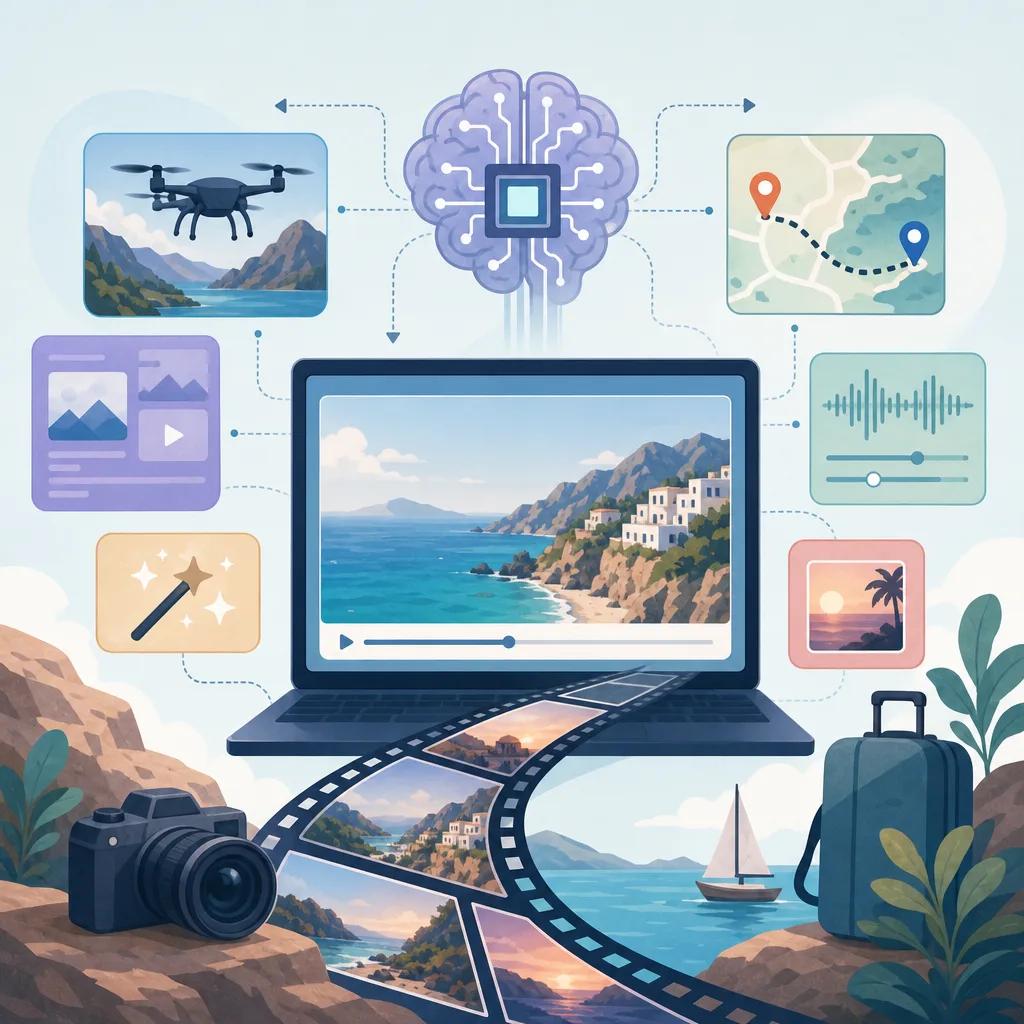 Illustration related to ai tools for creating travel vlogs