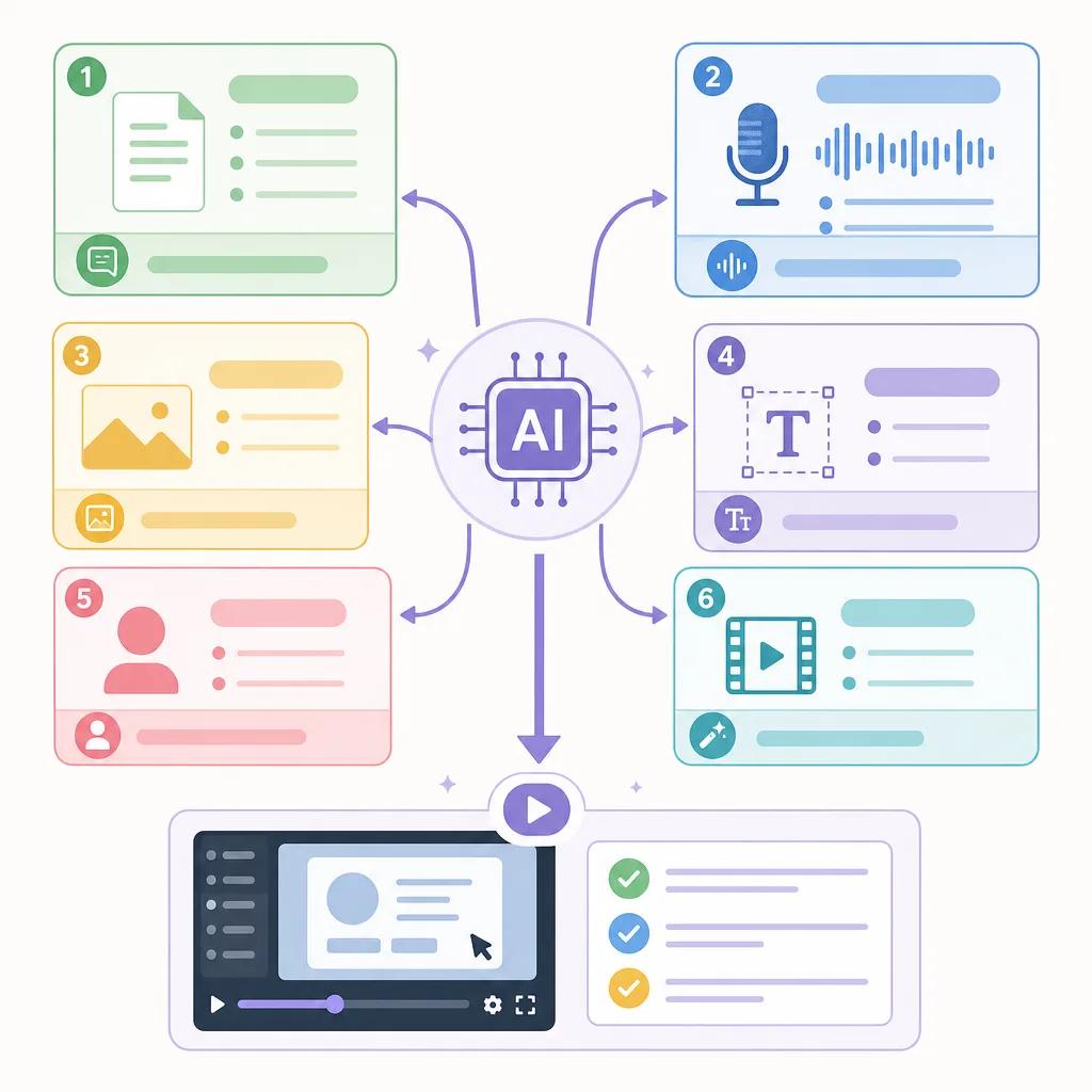 Diagram explaining ai tools for creating tutorial videos