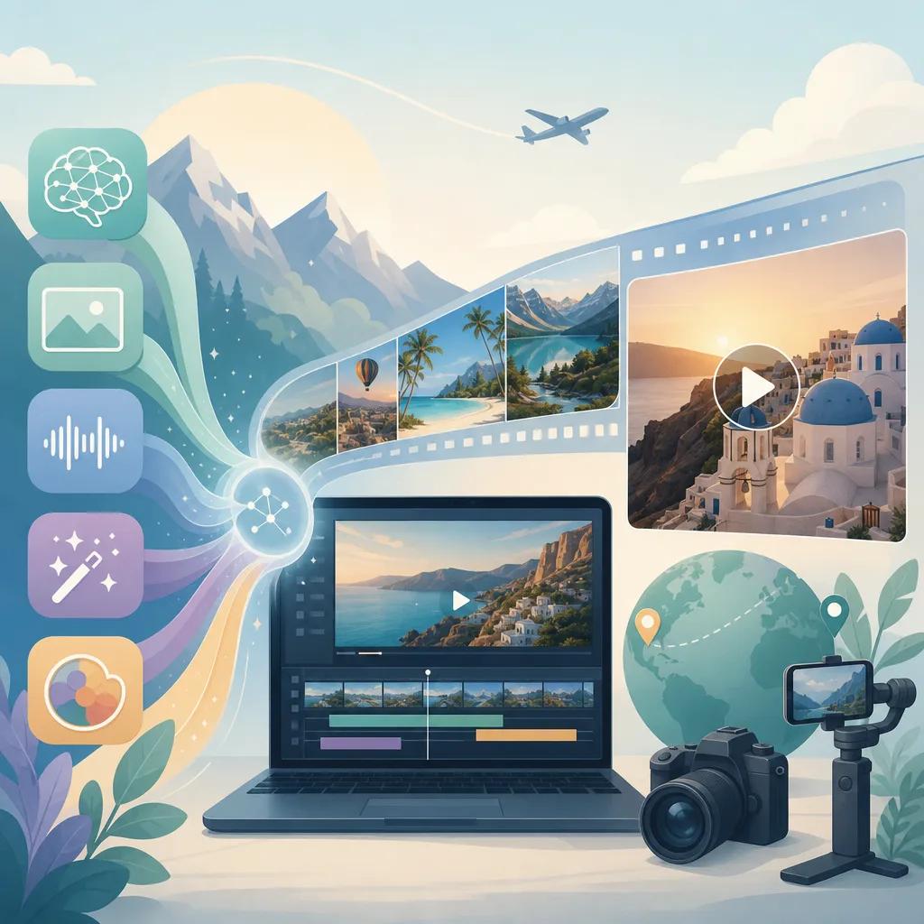 Illustration related to ai tools for travel video production