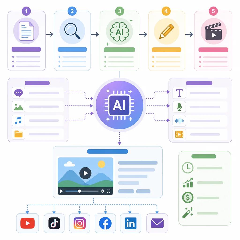 Diagram explaining ai video automation for content creators