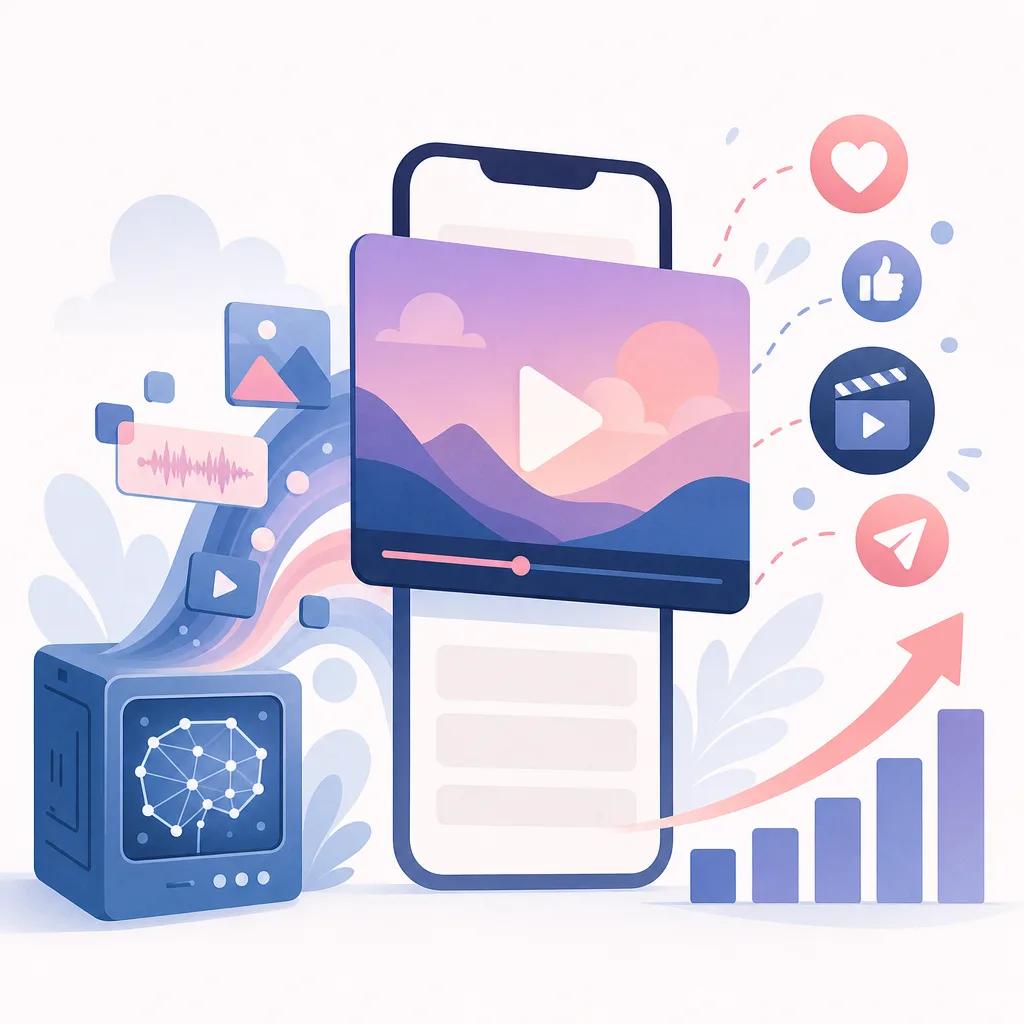 Illustration related to ai video content for social media