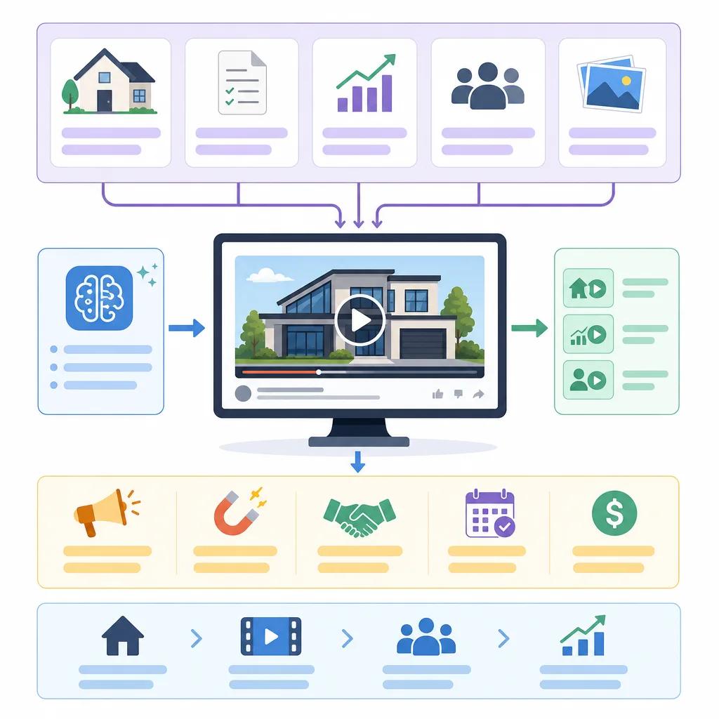Diagram explaining ai video content for real estate agents