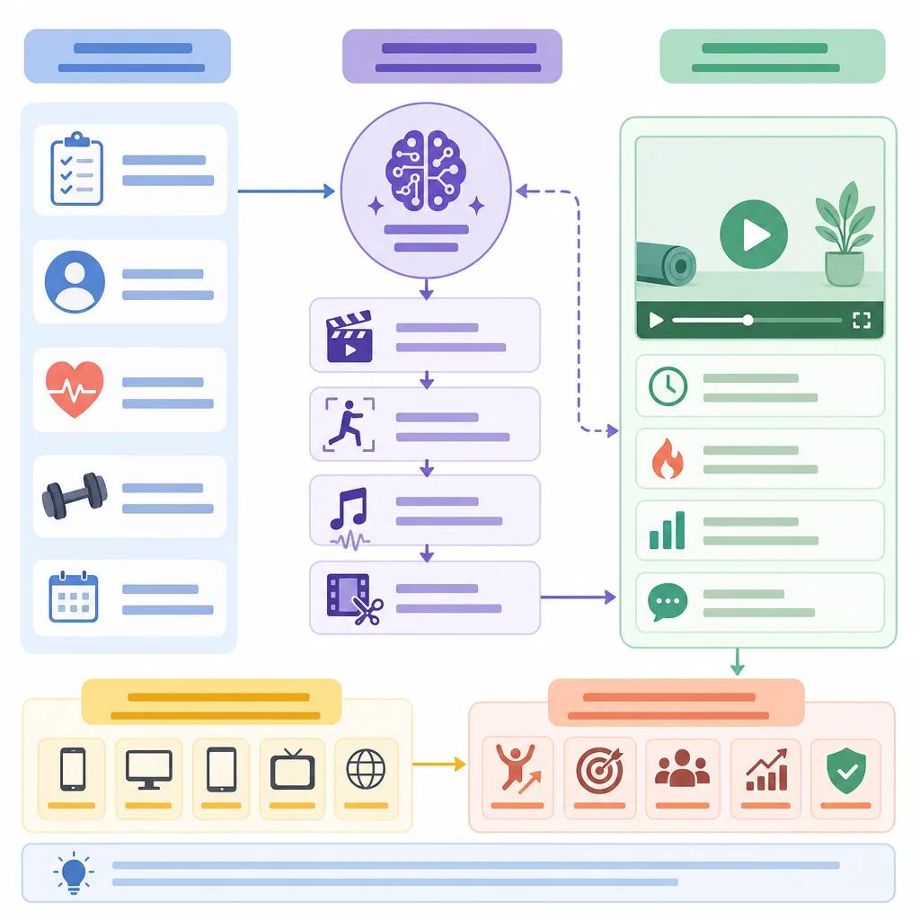 Diagram explaining ai video creation for fitness