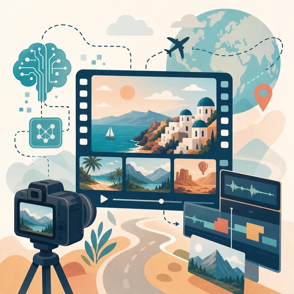 Illustration related to ai video creation for travel vlogs