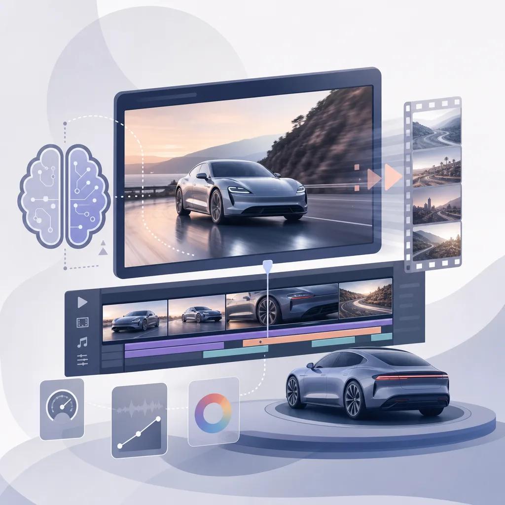 Illustration related to ai video editing for automotive marketing