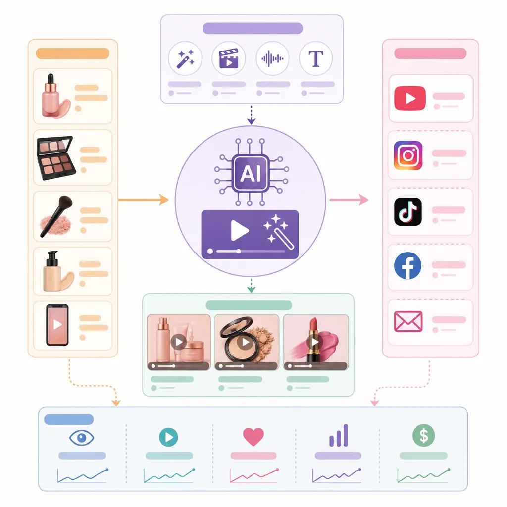 Diagram explaining ai video marketing for beauty brands