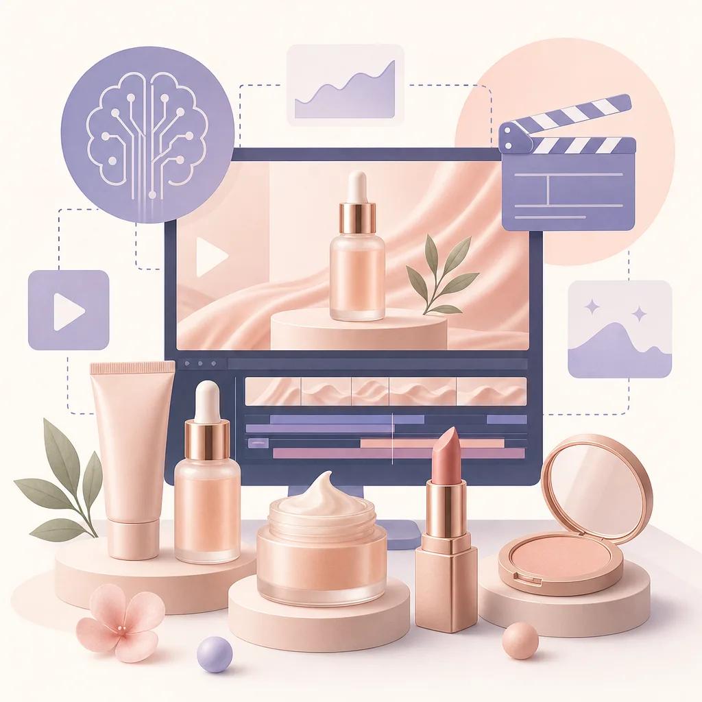 Illustration related to ai video marketing for beauty brands